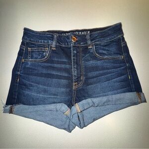 American Eagle Hi Rise Shortie Denim Jean Shirts Women’s Size 6